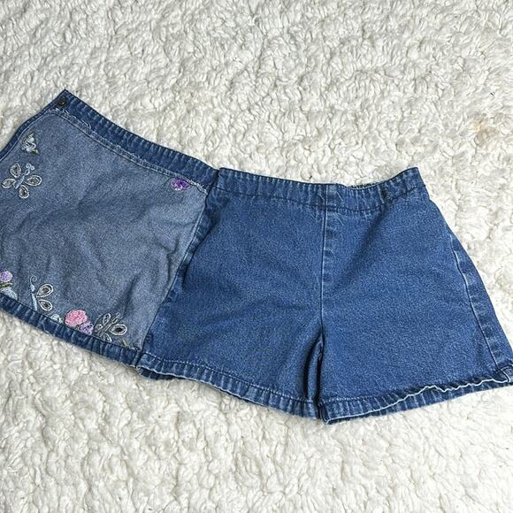 Jenni by Jennifer Moore Embroidered Denim Skort with Floral Butterfly Design PP6 - Picture 4 of 4